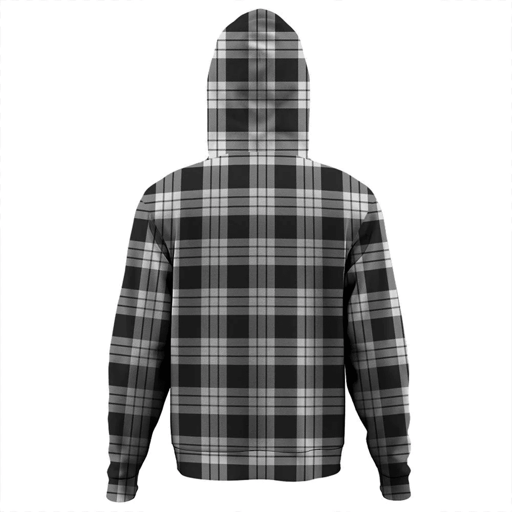 Clan MacFarlane Black & White Ancient Tartan Hoodie Crest CEPKETVK-1 MacFarlane Black & White Ancient Tartan Hoodies