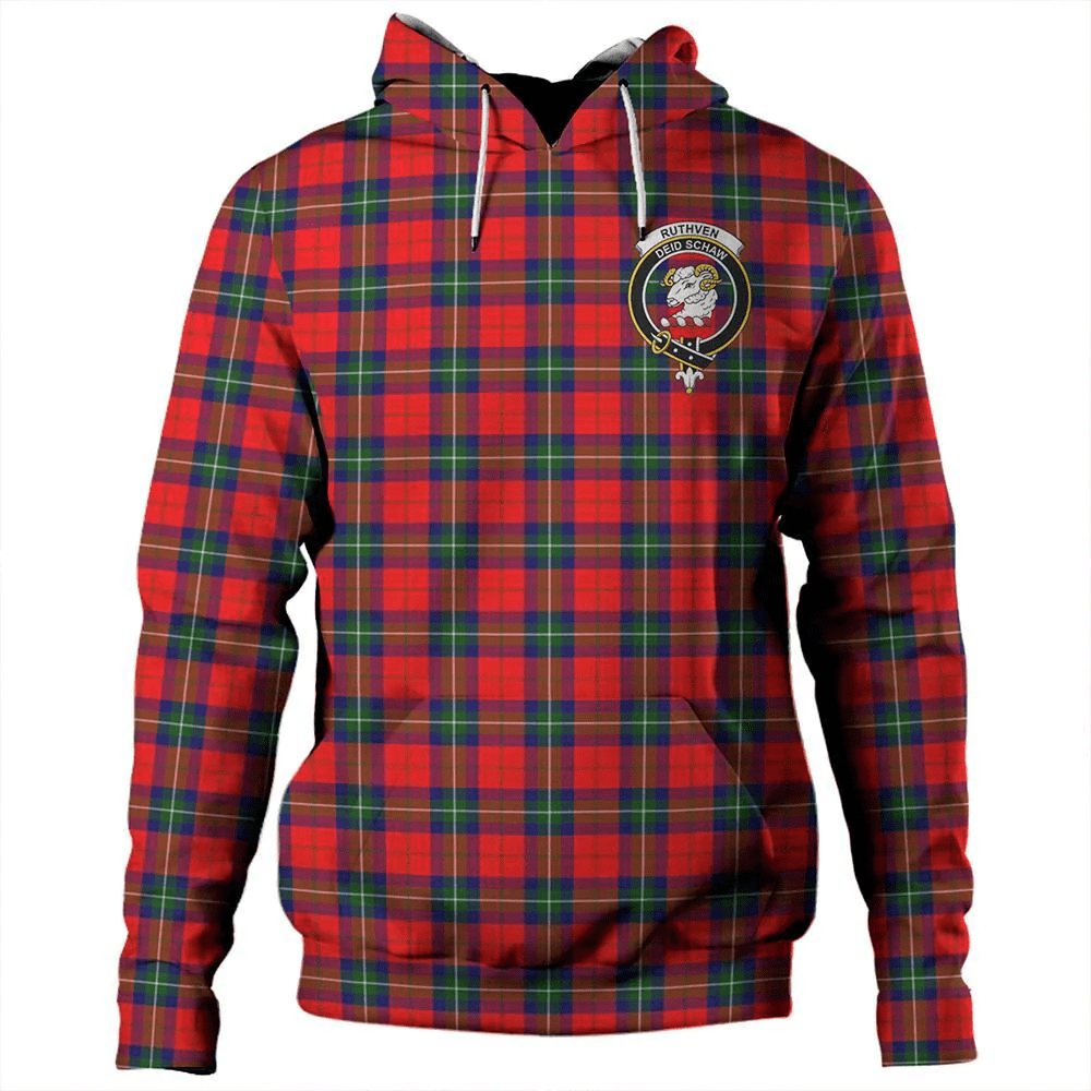 Clan Ruthven Modern Tartan Hoodie Crest KC5HVPQ5-1 Ruthven Modern Tartan Hoodies