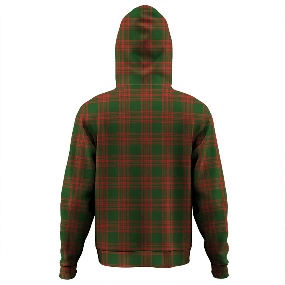 Clan Menzies Green Modern Tartan Hoodie Crest EAEQZLPN-1 Menzies Green Modern Tartan Hoodies