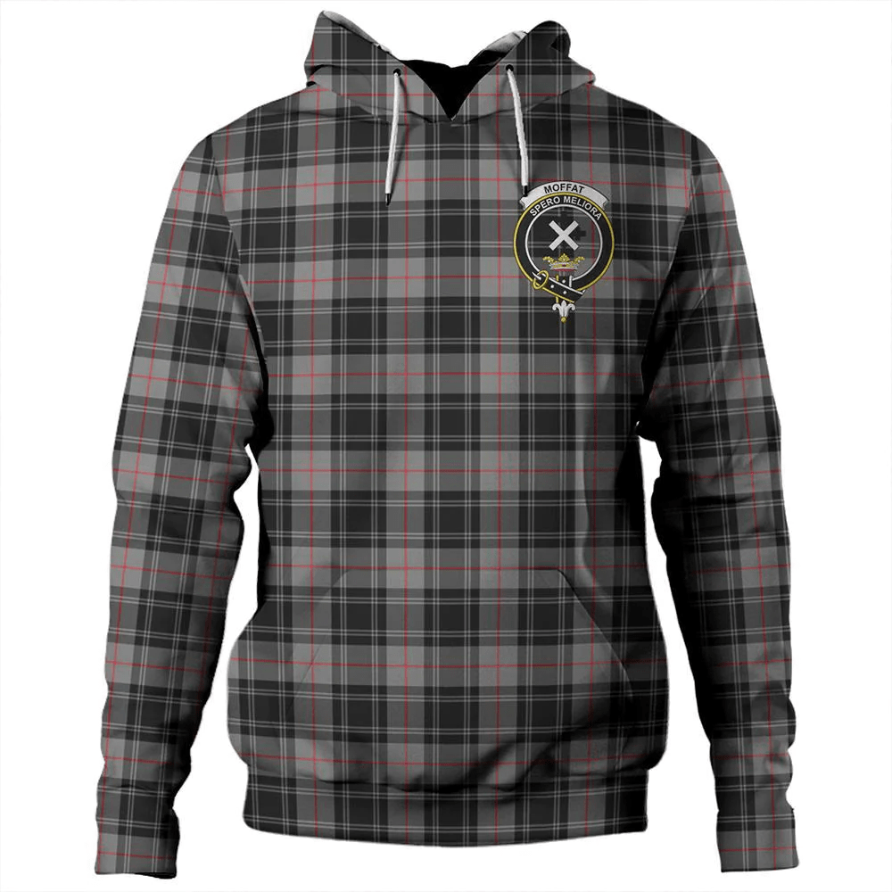 Clan Moffat Modern Tartan Hoodie Crest NRU0FBX3-1 Moffat Modern Tartan Hoodies