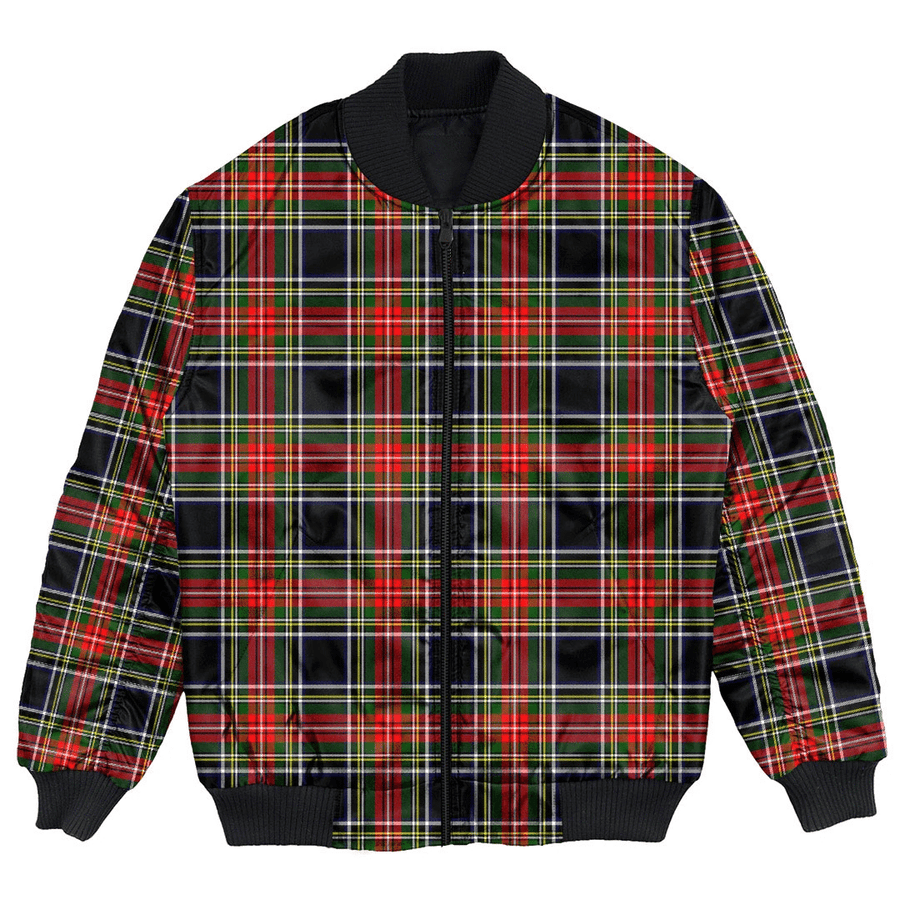 Clan Stewart Black Tartan Clan Bomber Jacket AE35 Stewart Black Tartan Tartan Bomber Jacket