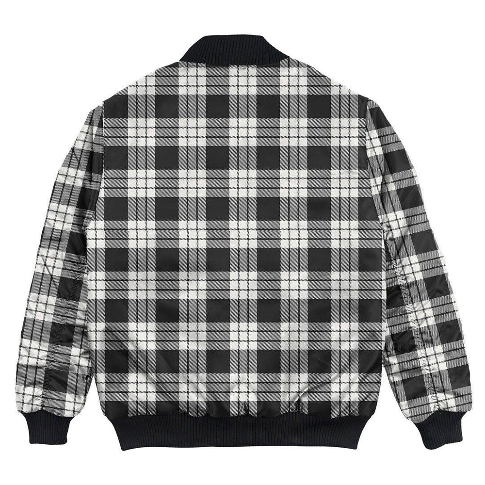Clan MacFarlane Black & White Ancient Tartan Bomber Jacket FQ50 MacFarlane Black & White Ancient Tartan Tartan Bomber Jacket