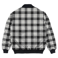 Clan MacFarlane Black & White Ancient Tartan Bomber Jacket FQ50 MacFarlane Black & White Ancient Tartan Tartan Bomber Jacket
