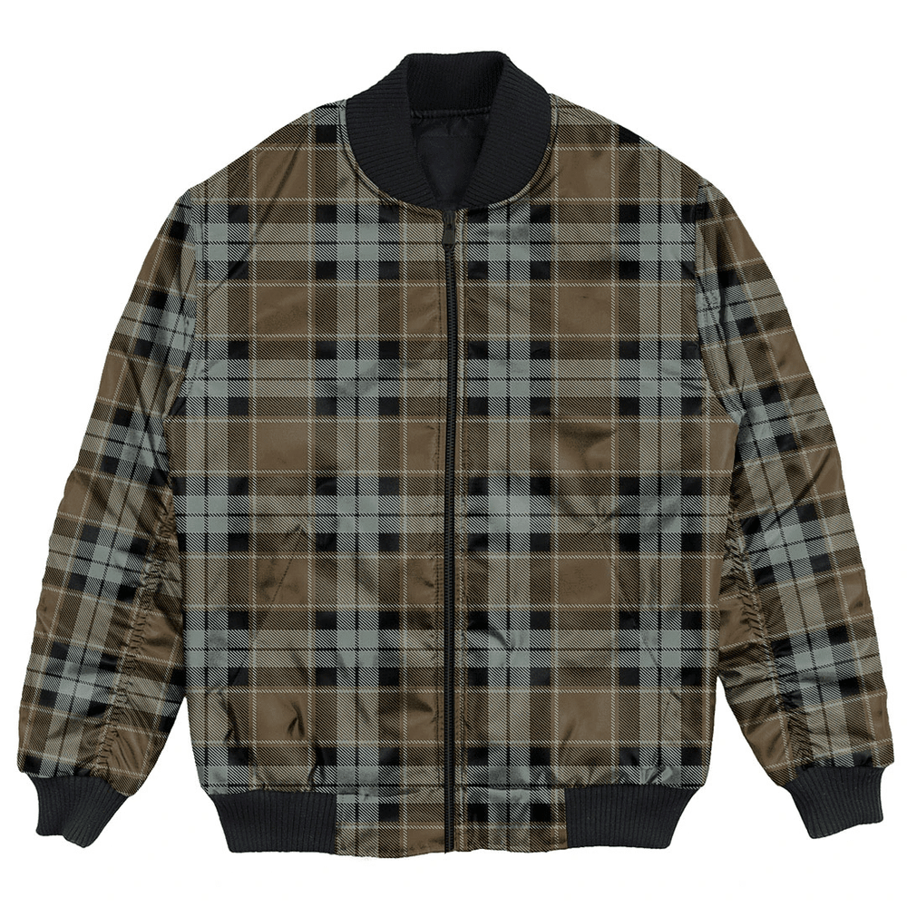 Clan Graham of Menteith Weathered Tartan Bomber Jacket GN67 Graham of Menteith Weathered Tartan Tartan Bomber Jacket