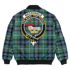 Clan MacDonald of the Isles Hunting Ancient Tartan Crest Bomber Jacket CH42 MacDonald of the Isles Hunting Ancient Tartan Tartan Bomber Jacket