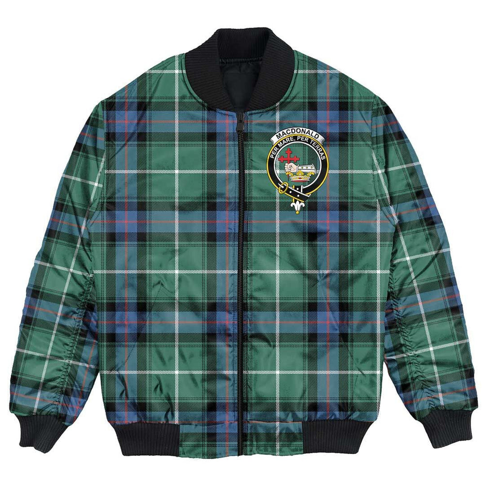Clan MacDonald of the Isles Hunting Ancient Tartan Crest Bomber Jacket CH42 MacDonald of the Isles Hunting Ancient Tartan Tartan Bomber Jacket