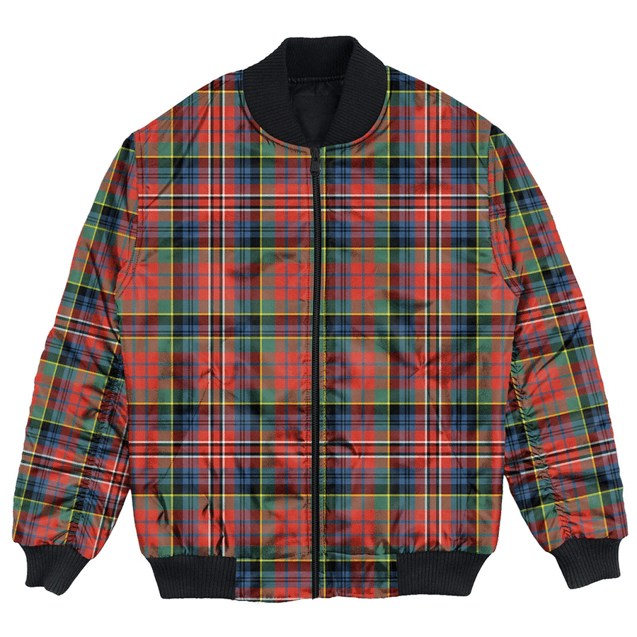 Clan MacPherson Ancient Tartan Clan Bomber Jacket QM33 MacPherson Ancient Tartan Tartan Bomber Jacket