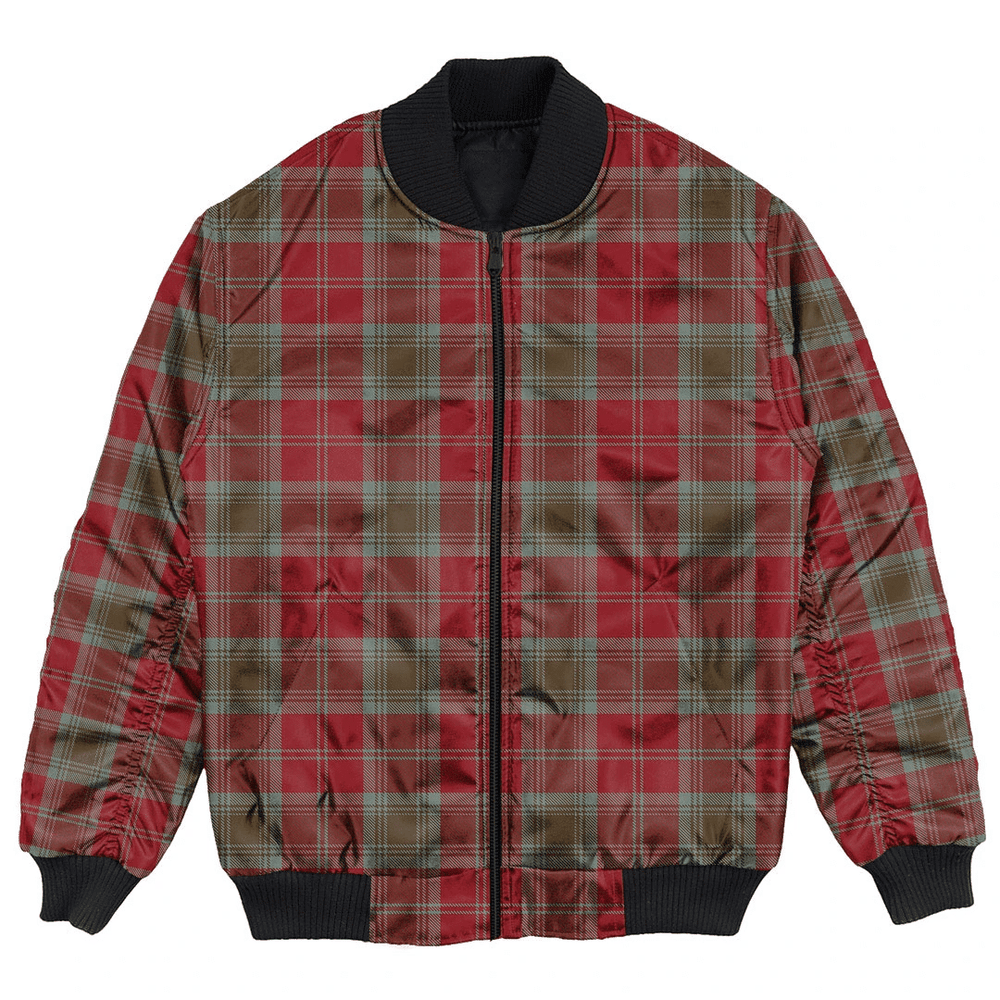Clan Lindsay Weathered Tartan Bomber Jacket EH81 Lindsay Weathered Tartan Tartan Bomber Jacket