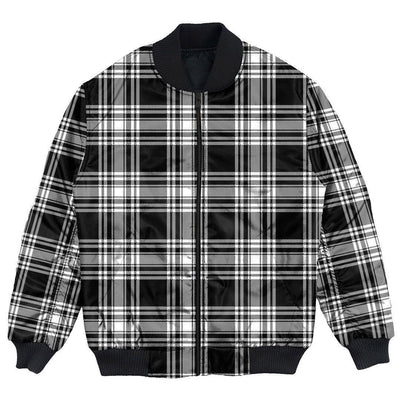 Clan Menzies Black & White Modern Tartan Clan Bomber Jacket ZO31
