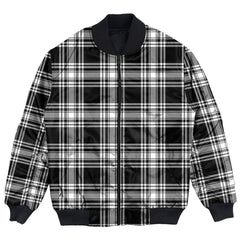 Clan Menzies Black & White Modern Tartan Clan Bomber Jacket ZO31 Menzies Black & White Modern Tartan Tartan Bomber Jacket