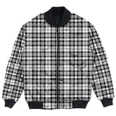 Clan Scott Black & White Modern Tartan Bomber Jacket JW88 Clan Scott (Scott Tartan) Tartan Bomber Jacket