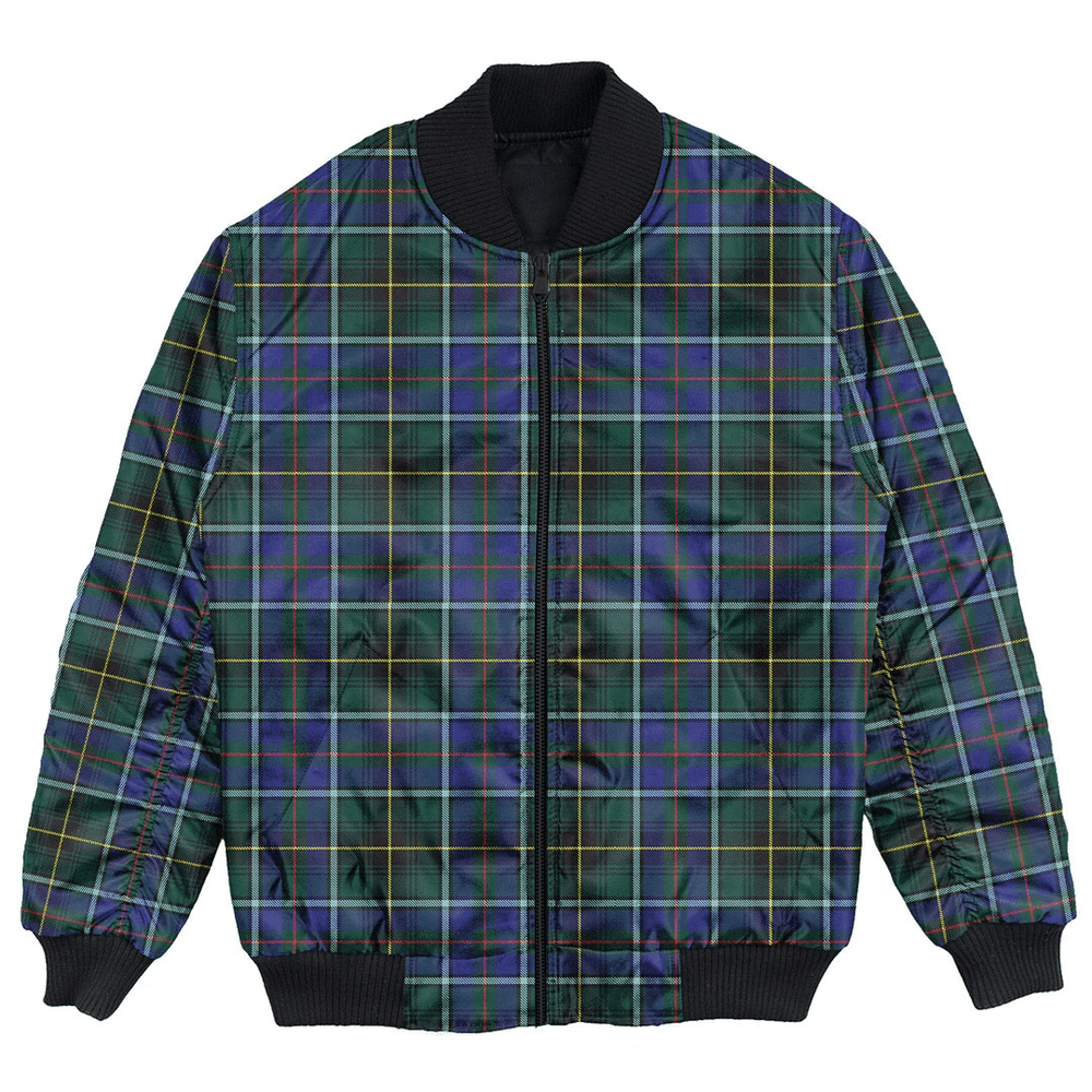 Clan MacInnes Modern Tartan Clan Bomber Jacket EO78 MacInnes Modern Tartan Tartan Bomber Jacket