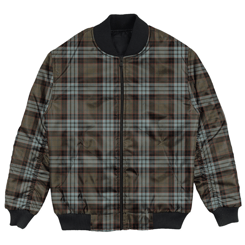 Clan Stewart Old Weathered Tartan Bomber Jacket MH16 Stewart Old Weathered Tartan Tartan Bomber Jacket