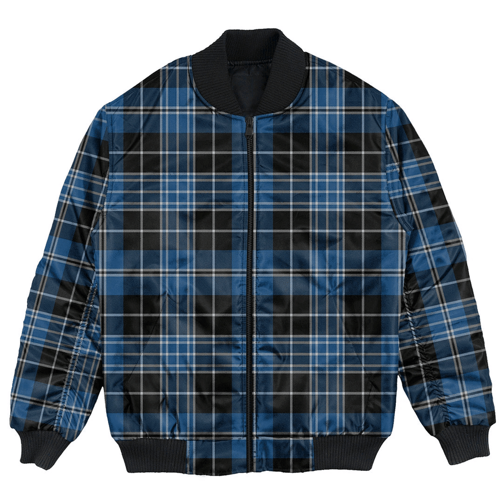 Clan Clergy Blue Tartan Clan Bomber Jacket GV19 Clergy Blue Tartan Tartan Bomber Jacket