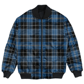 Clan Clergy Blue Tartan Clan Bomber Jacket GV19 Clergy Blue Tartan Tartan Bomber Jacket