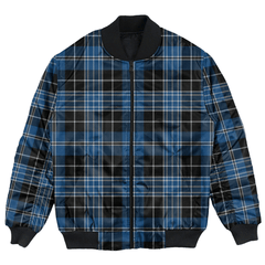 Clan Clergy Blue Tartan Clan Bomber Jacket GV19 Clergy Blue Tartan Tartan Bomber Jacket