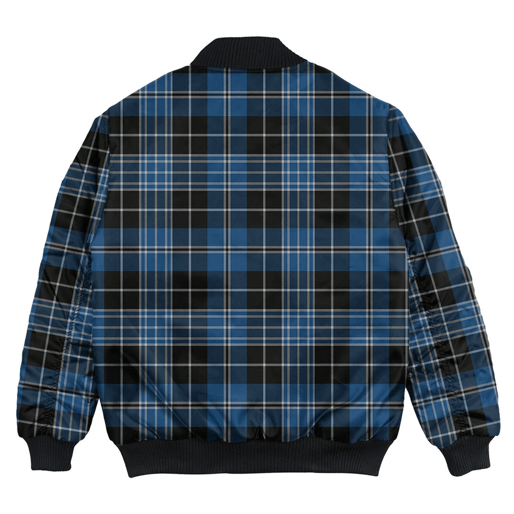 Clan Clergy Blue Tartan Clan Bomber Jacket GV19 Clergy Blue Tartan Tartan Bomber Jacket