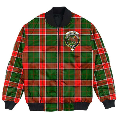 Clan Pollock Modern Tartan Crest Bomber Jacket
