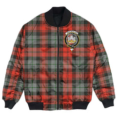 Clan MacLachlan Weathered Tartan Crest Bomber Jacket EC71 MacLachlan Weathered Tartan Tartan Bomber Jacket