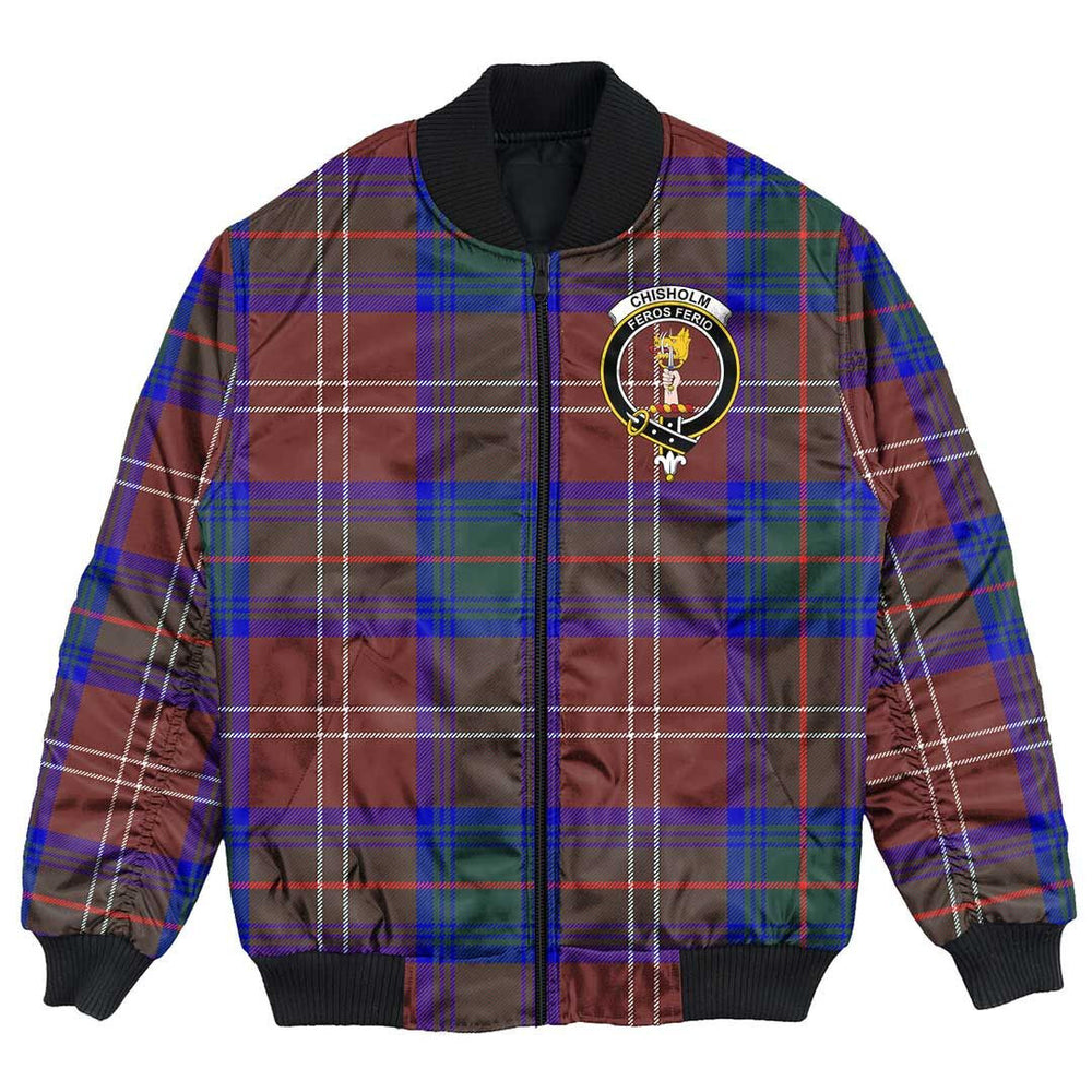 Clan Clan Chisholm Hunting Modern Tartan Crest Bomber Jacket VZ36 Chisholm Hunting Modern Tartan Tartan Bomber Jacket