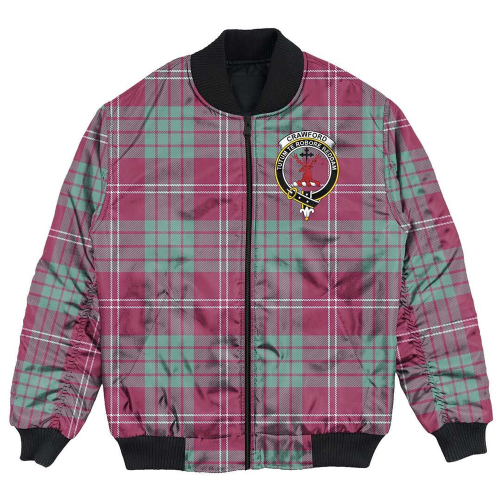 Clan Crawford Ancient Tartan Crest Bomber Jacket DJ51 Crawford Ancient Tartan Tartan Bomber Jacket
