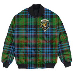 Clan Newlands of Lauriston Tartan Crest Bomber Jacket VN76 Newlands of Lauriston Tartan Tartan Bomber Jacket