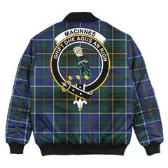 Clan MacInnes Modern Tartan Crest Bomber Jacket WG15 MacInnes Modern Tartan Tartan Bomber Jacket