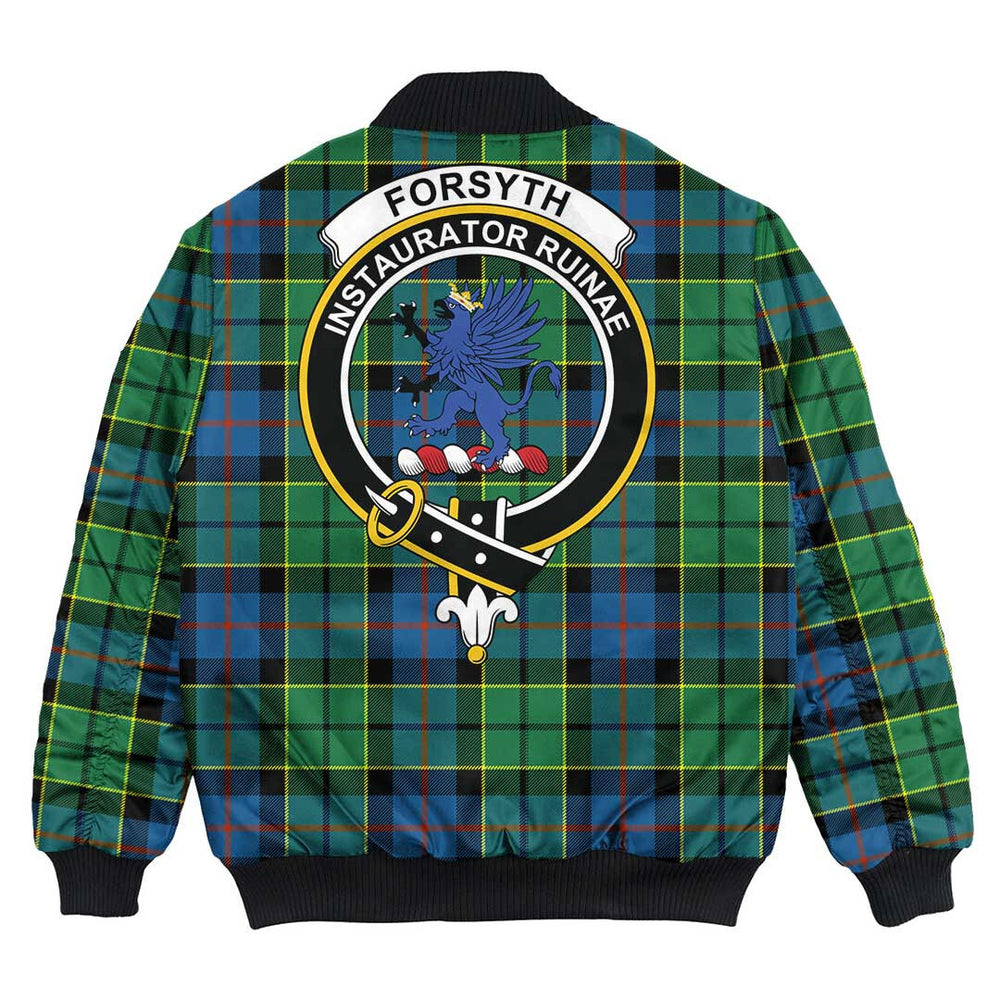 Clan Forsyth Ancient Tartan Crest Bomber Jacket QV52 Forsyth Ancient Tartan Tartan Bomber Jacket