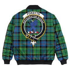 Clan Forsyth Ancient Tartan Crest Bomber Jacket QV52 Forsyth Ancient Tartan Tartan Bomber Jacket