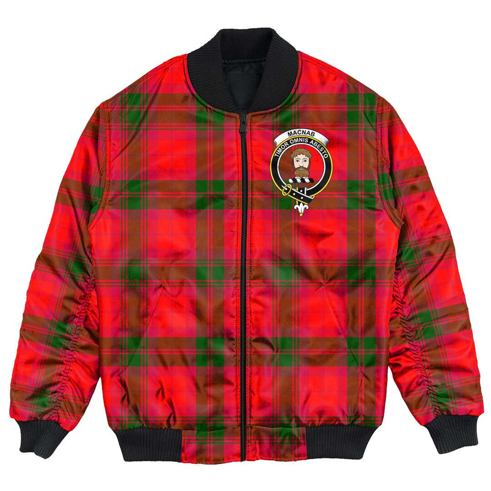 Clan MacNab Modern Tartan Crest Bomber Jacket VS18 MacNab Modern Tartan Tartan Bomber Jacket