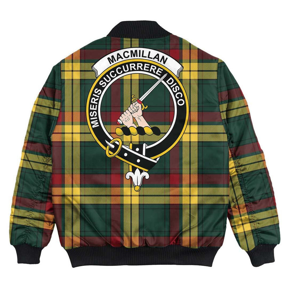 Clan MacMillan Old Modern Tartan Crest Bomber Jacket GM22 MacMillan Old Modern Tartan Tartan Bomber Jacket