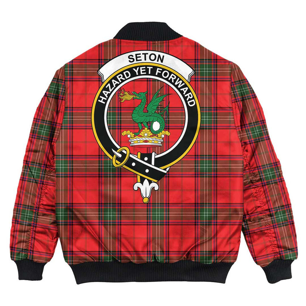 Clan Seton Modern Tartan Crest Bomber Jacket TU81 Seton Modern Tartan Tartan Bomber Jacket