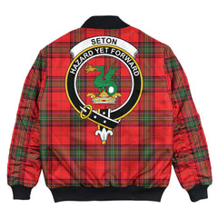 Clan Seton Modern Tartan Crest Bomber Jacket TU81 Seton Modern Tartan Tartan Bomber Jacket