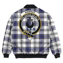Clan Hannay Modern Tartan Crest Bomber Jacket PT36 Hannay Modern Tartan Tartan Bomber Jacket