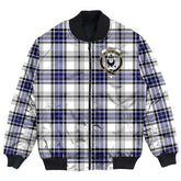 Clan Hannay Modern Tartan Crest Bomber Jacket PT36 Hannay Modern Tartan Tartan Bomber Jacket