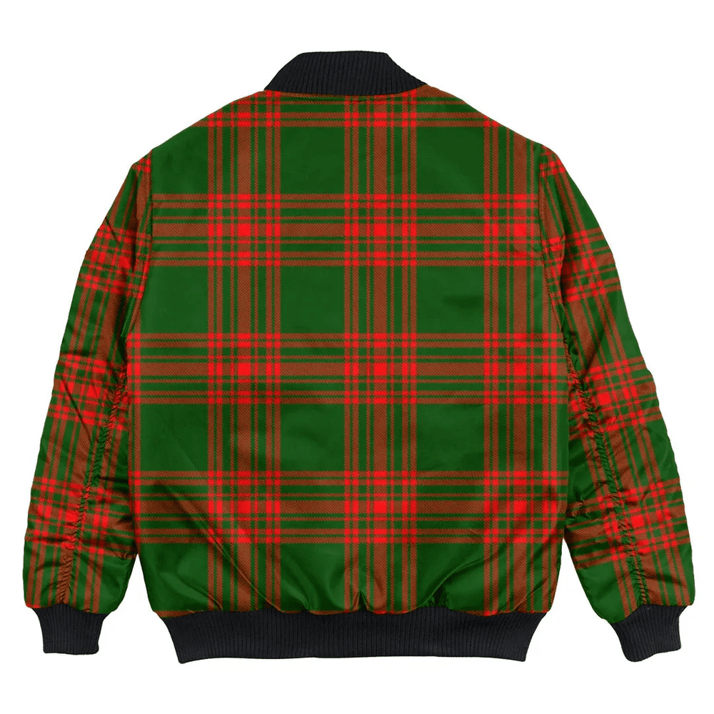 Clan Menzies Green Modern Tartan Clan Bomber Jacket VZ52 Menzies Green Modern Tartan Tartan Bomber Jacket