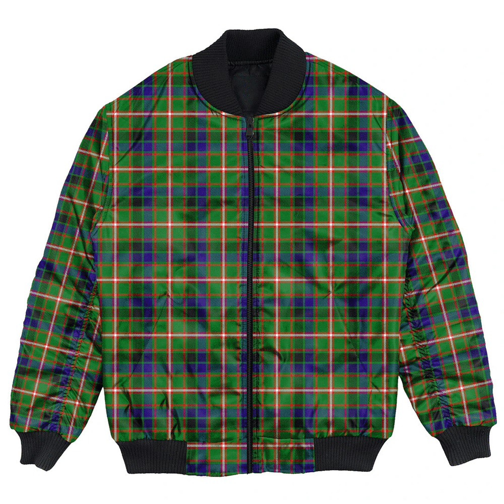 Clan Reid Green Tartan Bomber Jacket DO38 Reid Green Tartan Tartan Bomber Jacket