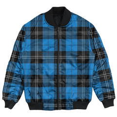 Clan Ramsay Blue Ancient Tartan Bomber Jacket GO65 Ramsay Blue Ancient Tartan Tartan Bomber Jacket