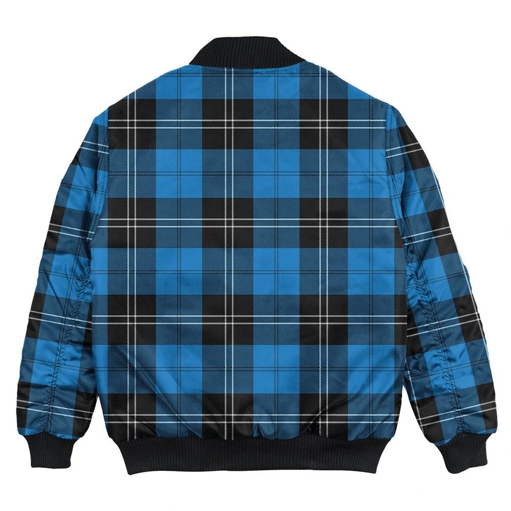 Clan Ramsay Blue Ancient Tartan Bomber Jacket GO65 Ramsay Blue Ancient Tartan Tartan Bomber Jacket