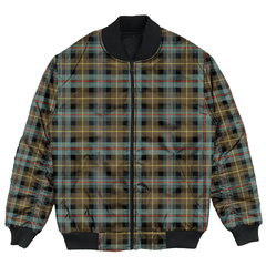 Clan Farquharson Weathered Tartan Bomber Jacket AF15 Farquharson Weathered Tartan Tartan Bomber Jacket