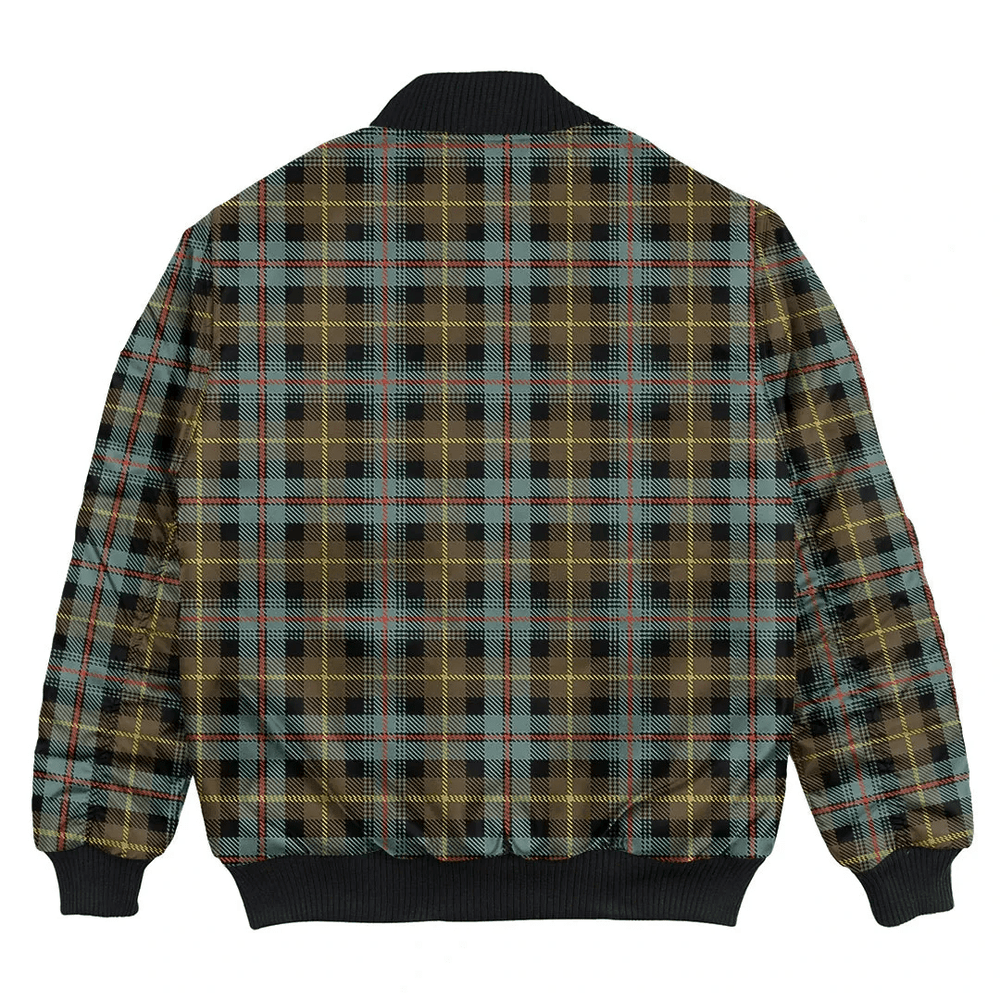 Clan Farquharson Weathered Tartan Bomber Jacket AF15 Farquharson Weathered Tartan Tartan Bomber Jacket