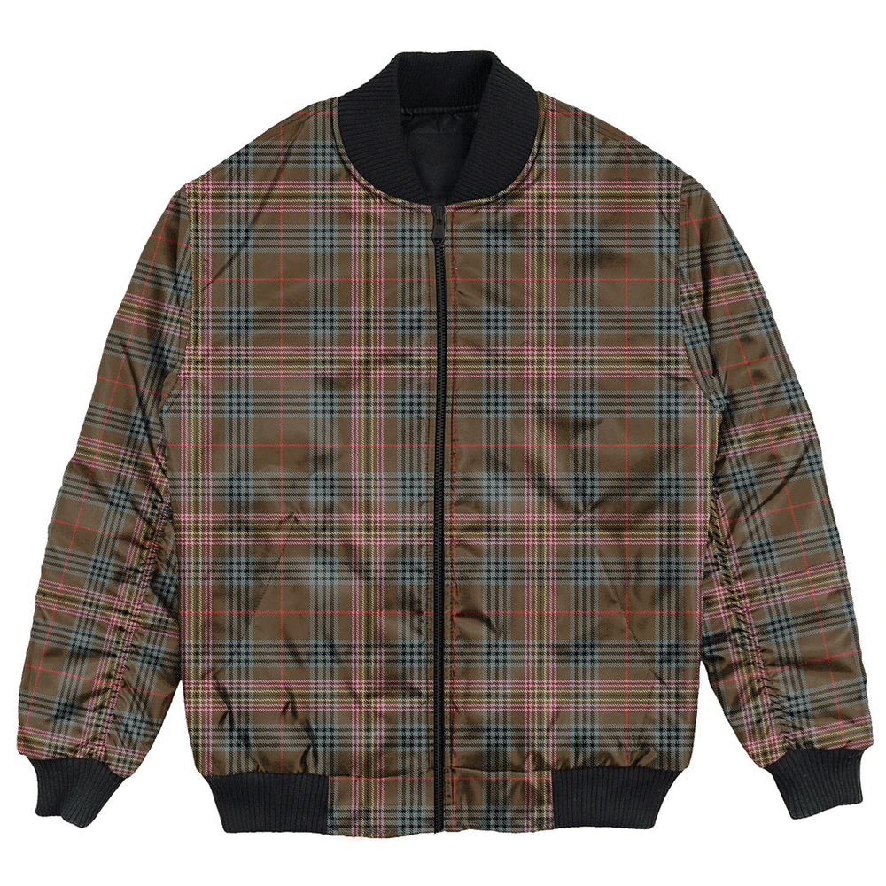Clan Kennedy Weathered Tartan Bomber Jacket PK24 Kennedy Weathered Tartan Tartan Bomber Jacket