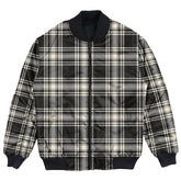 Clan Menzies Black & White Ancient Tartan Bomber Jacket JV31 Menzies Black & White Ancient Tartan Tartan Bomber Jacket