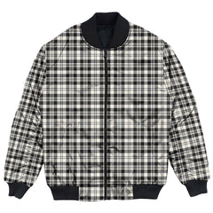 Clan Scott Black & White Ancient Tartan Bomber Jacket AW84 Clan Scott (Scott Tartan) Tartan Bomber Jacket