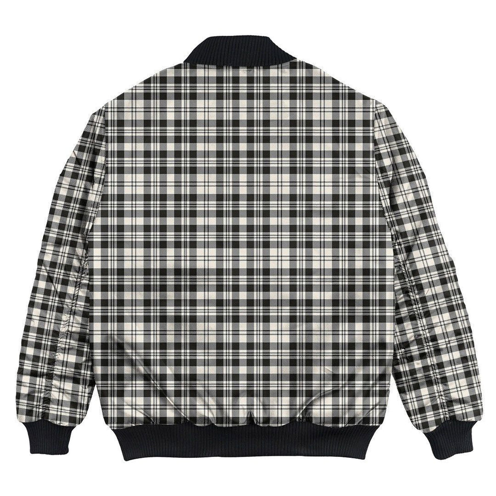 Clan Scott Black & White Ancient Tartan Bomber Jacket AW84 Clan Scott (Scott Tartan) Tartan Bomber Jacket