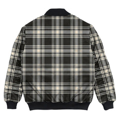 Clan Menzies Black & White Ancient Tartan Bomber Jacket JV31 Menzies Black & White Ancient Tartan Tartan Bomber Jacket