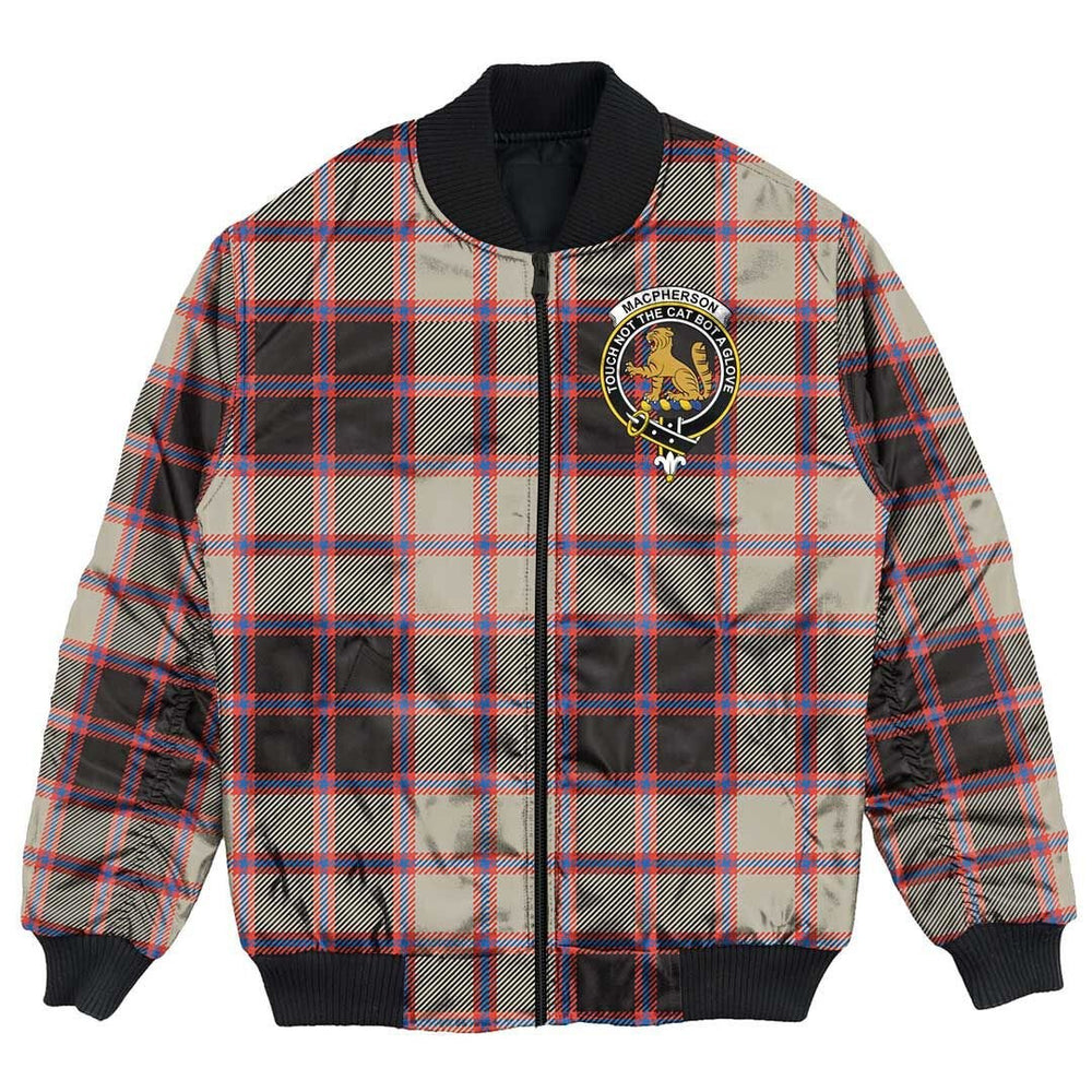 Clan MacPherson Hunting Ancient Tartan Crest Bomber Jacket MP24 MacPherson Hunting Ancient Tartan Tartan Bomber Jacket
