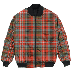 Clan MacPherson Weathered Tartan Bomber Jacket WP28 MacPherson Weathered Tartan Tartan Bomber Jacket