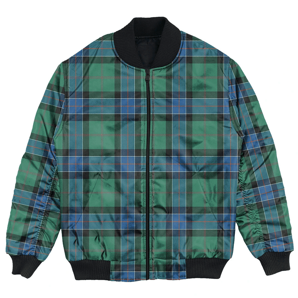 Clan Sinclair Hunting Ancient Tartan Bomber Jacket HV60 Sinclair Hunting Ancient Tartan Tartan Bomber Jacket