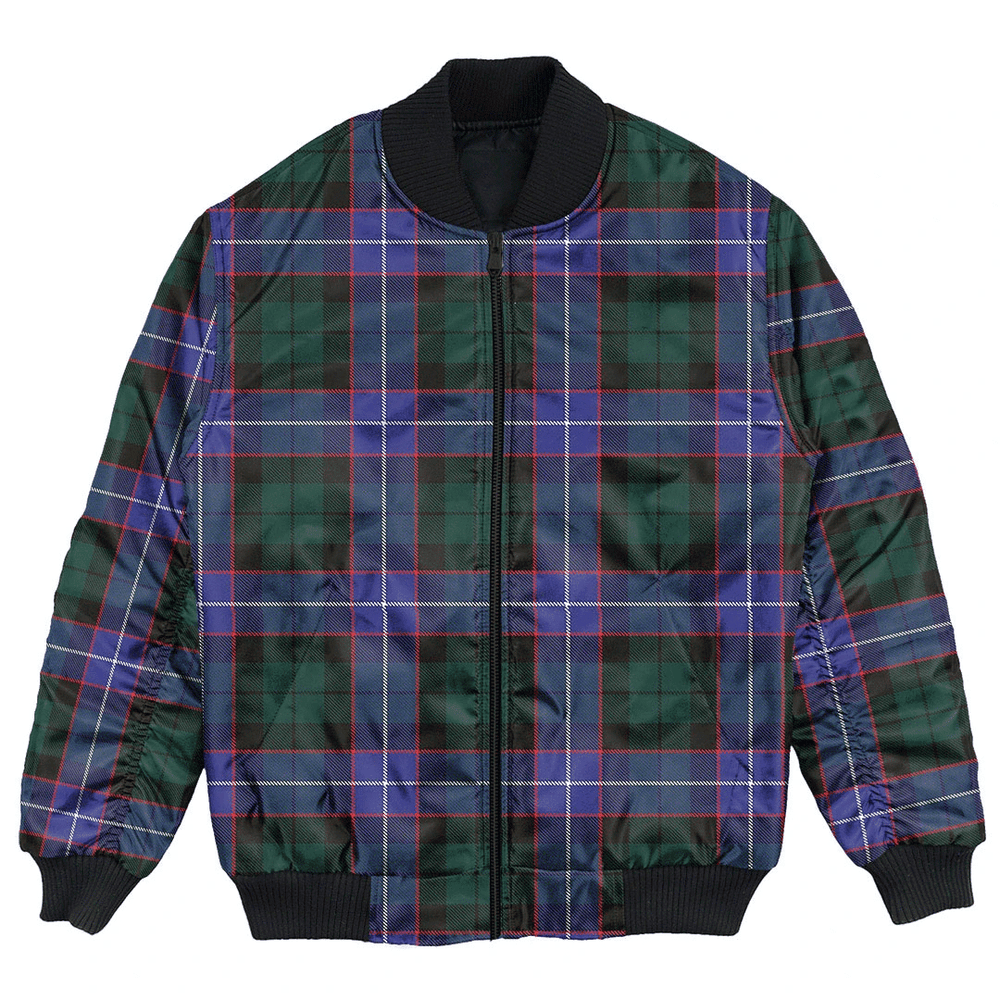 Clan Hunter Modern Tartan Bomber Jacket PK35 Hunter Modern Tartan Tartan Bomber Jacket